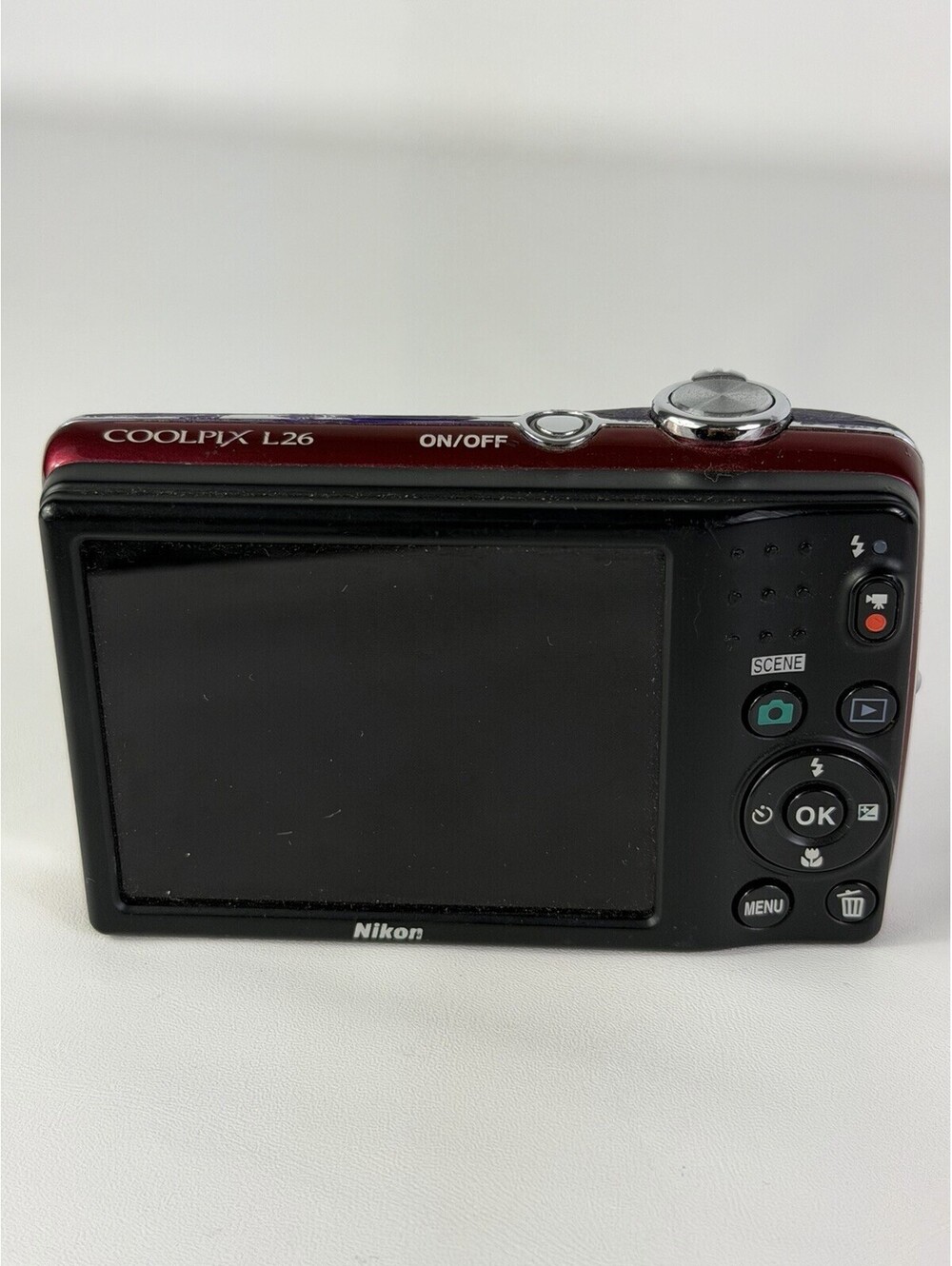 Nikon Coolpix L26 16.0MP Digital Camera Red For Parts Repair